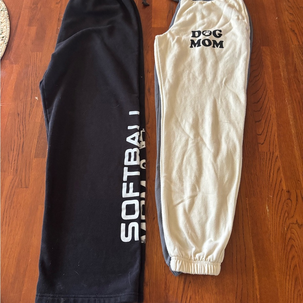 Dog Mom Black and Cream  Joggers